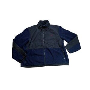 VTG Polo Ralph Lauren Jacket Mens Size XXL Polartec Fleece Hood Windbreaker Blue